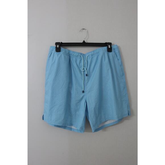 Peter Millar Swim Trunks Mens XL Blue White Geometric Print Lined Pockets - Picture 1 of 10